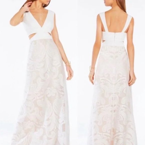 BCBGMaxAzria Dresses & Skirts - BCBGMaxAzria White Marilyn Lace Cutout Dress